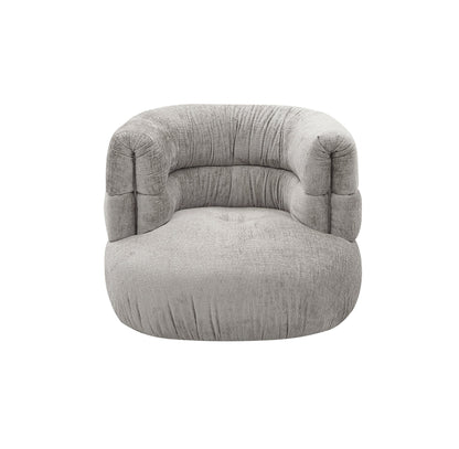Divani Casa Shay Modern Grey Fabric Accent Chair Ottoman