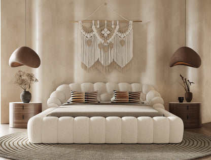 Divani Casa Yolonda Modern Off-White Fabric Bed