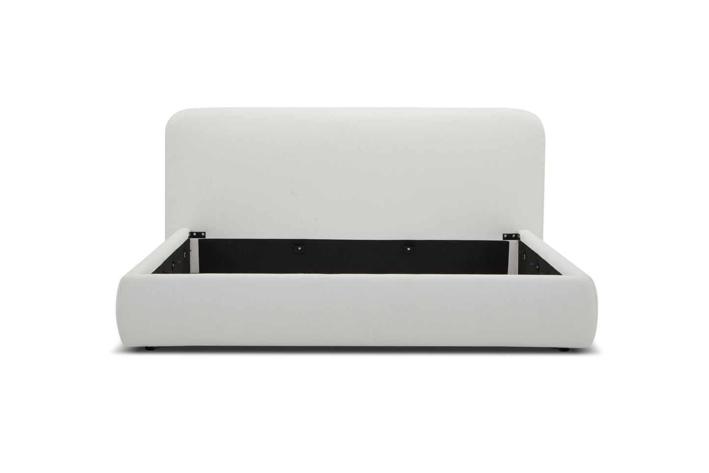Modrest Liam Modern Ivory Fabric Upholstered Bed