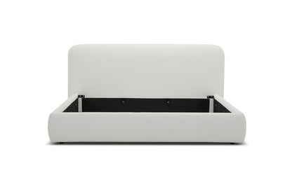 Modrest Liam Modern Ivory Fabric Upholstered Bed