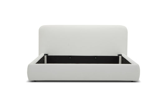 Modrest Liam Modern Ivory Fabric Upholstered Bed