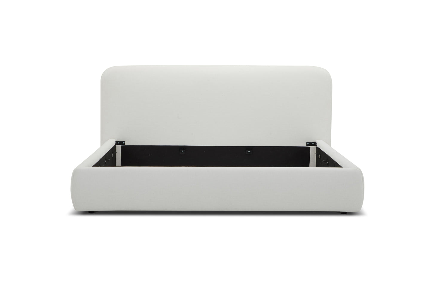 East King Modrest Liam Modern Ivory Fabric Upholstered Bed