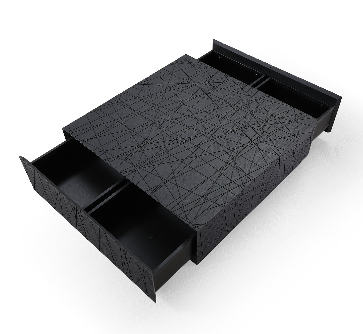 Modrest Kenda Modern Black Oak Square Coffee Table With Storage