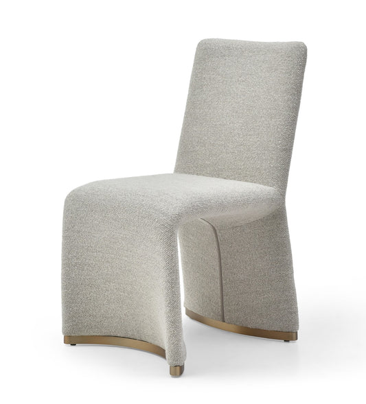 Modrest Kenda Contemporary Grey and Brushed Gold Dining Chair