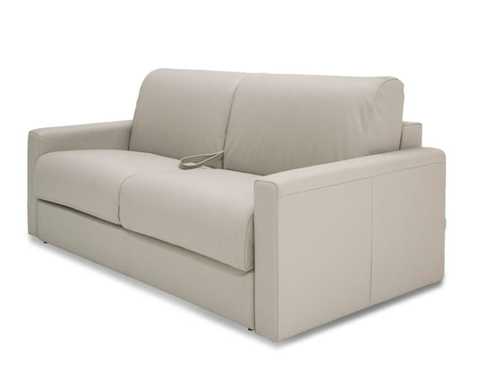 Lamod Italia Revers Italian Modern Light Grey Leather Full Sofa Bed
