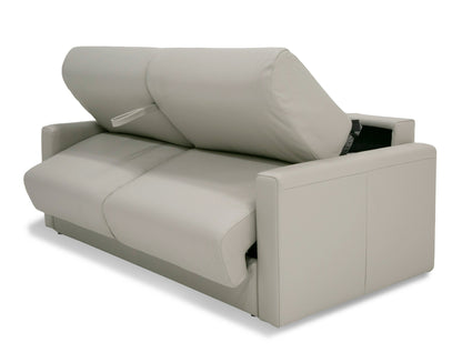 Lamod Italia Revers Italian Modern Light Grey Leather Full Sofa Bed