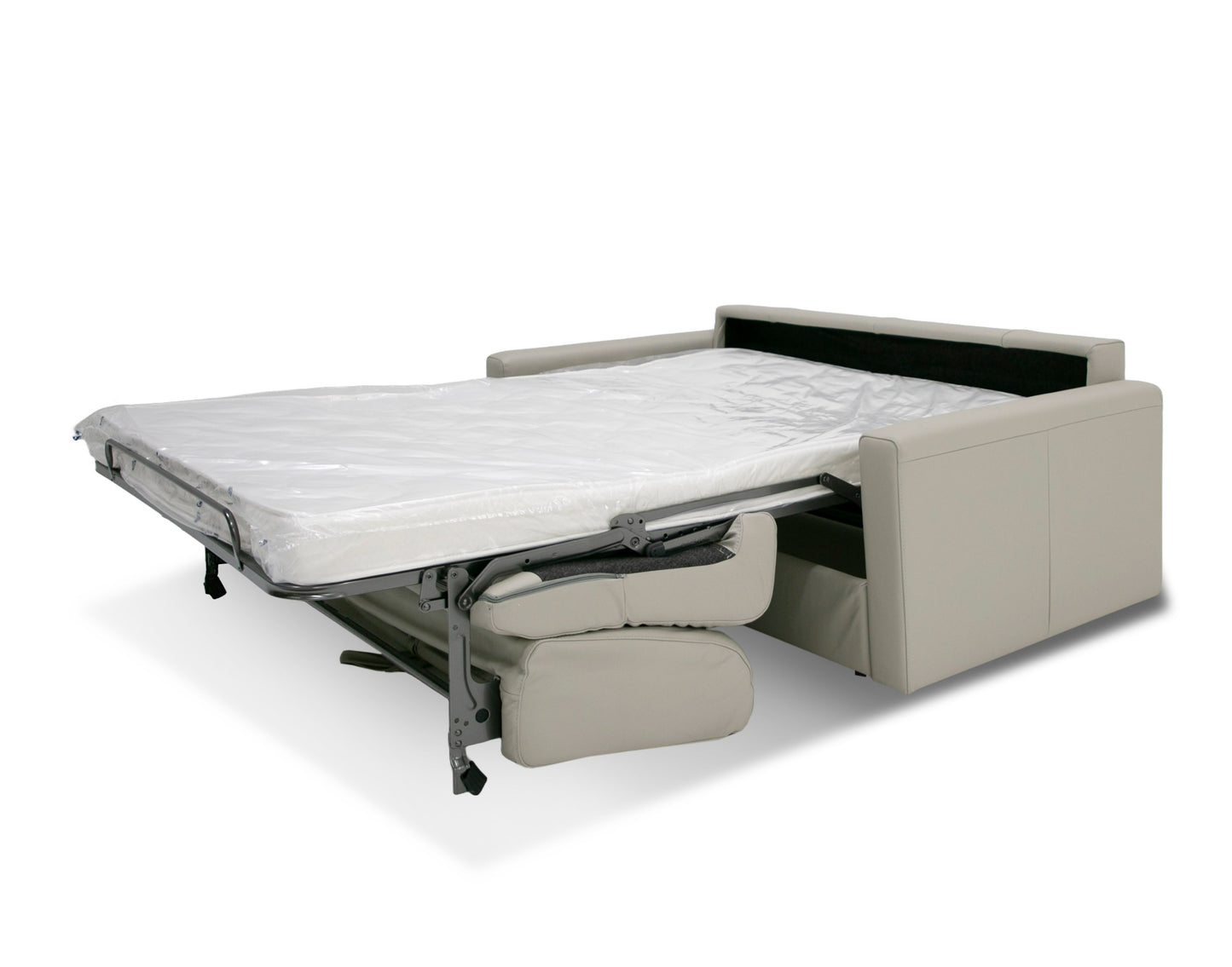 Lamod Italia Revers Italian Modern Light Grey Leather Full Sofa Bed