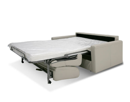 Lamod Italia Revers Italian Modern Light Grey Leather Full Sofa Bed