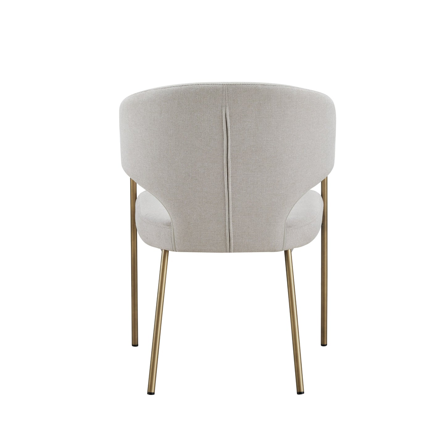 Modrest Claudine Modern Off-White Fabric and Brass Dining Chair