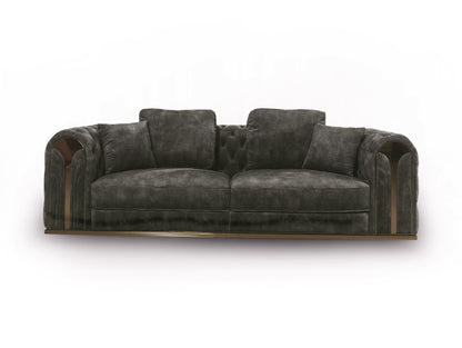 Divani Casa Dosie Transitional Grey Velvet Sofa Set