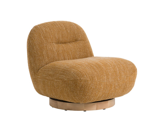 Modrest Renee Modern Mustard Fabric Swivel Accent Chair