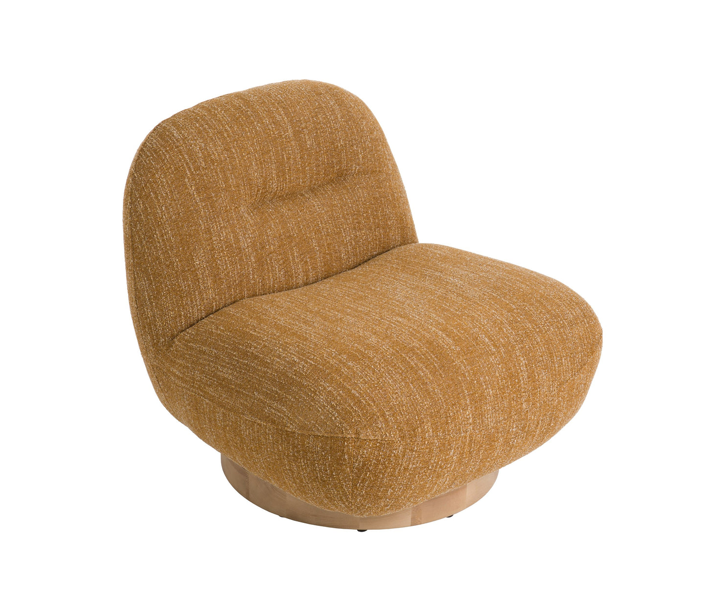 Modrest Renee Modern Mustard Fabric Swivel Accent Chair