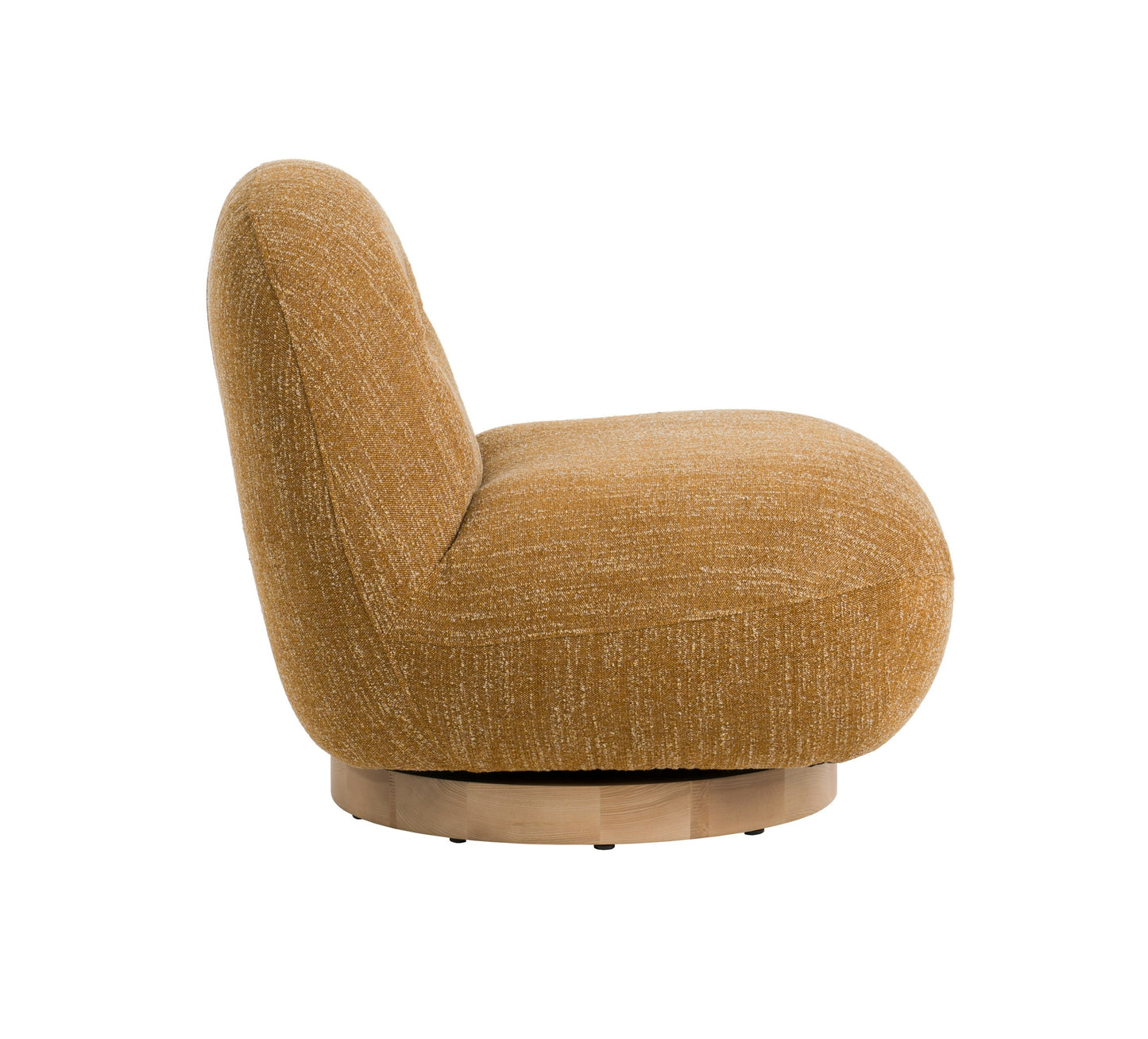 Modrest Renee Modern Mustard Fabric Swivel Accent Chair