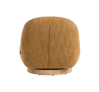 Modrest Renee Modern Mustard Fabric Swivel Accent Chair