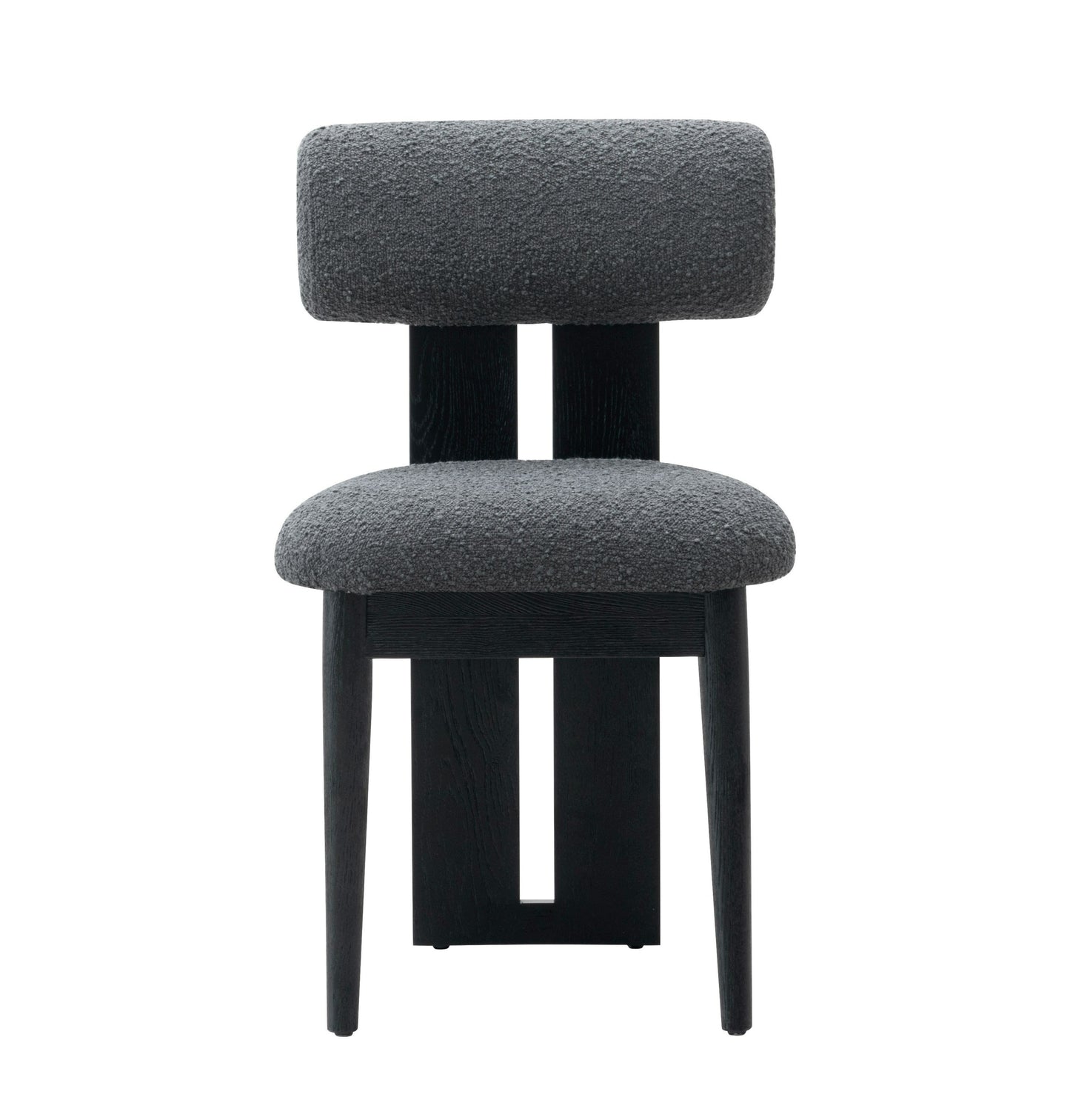 Modrest Skerrit Modern Grey Fabric Black Oak Dining Chair