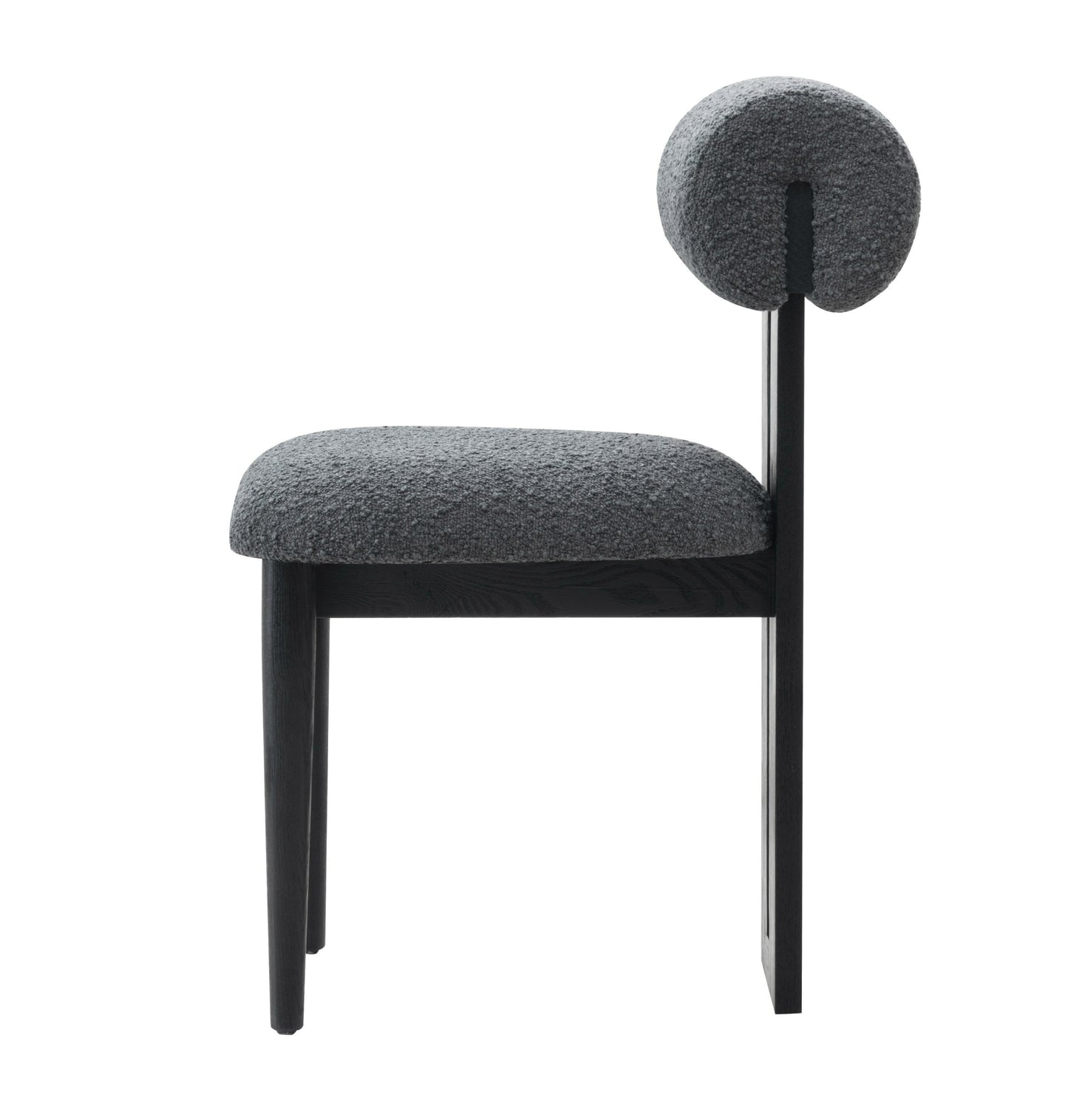 Modrest Skerrit Modern Grey Fabric Black Oak Dining Chair