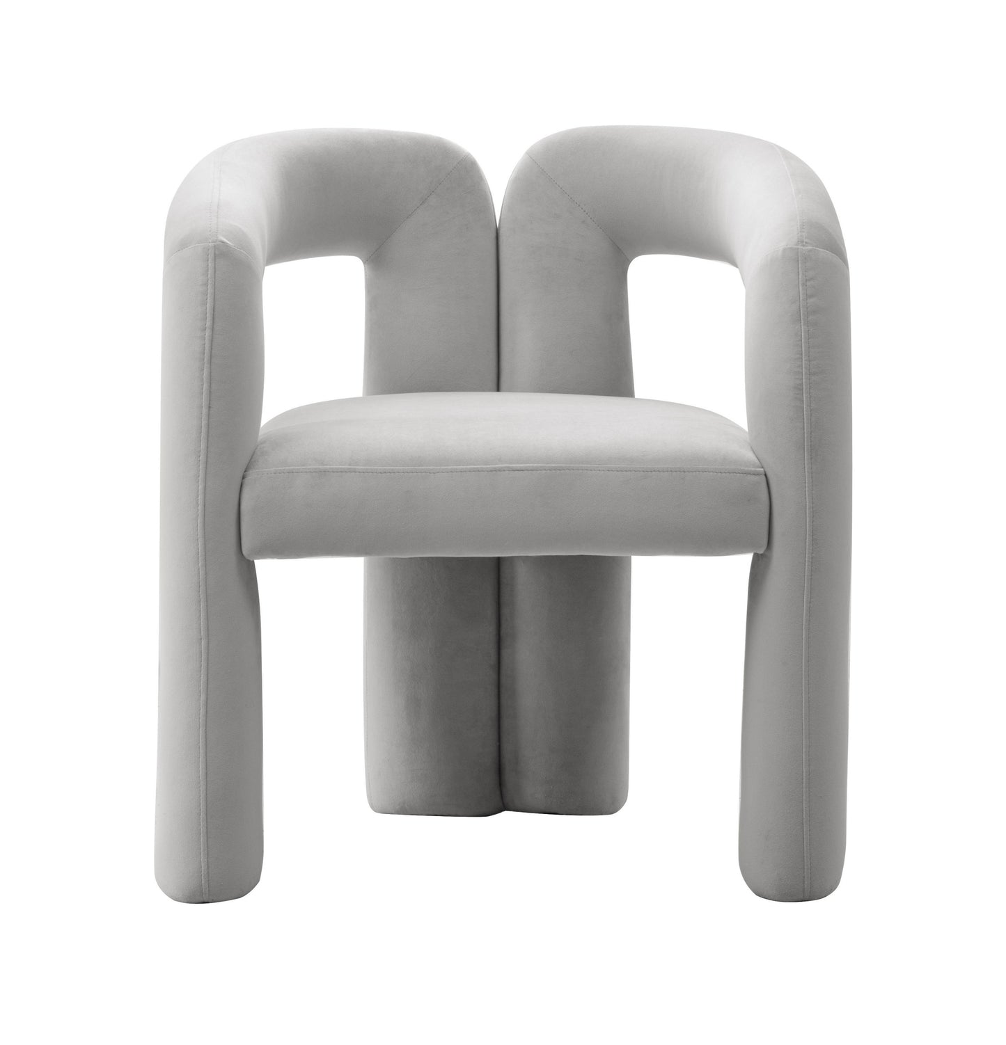 Modrest Mulgrew Modern Light Grey Velvet Dining Chair
