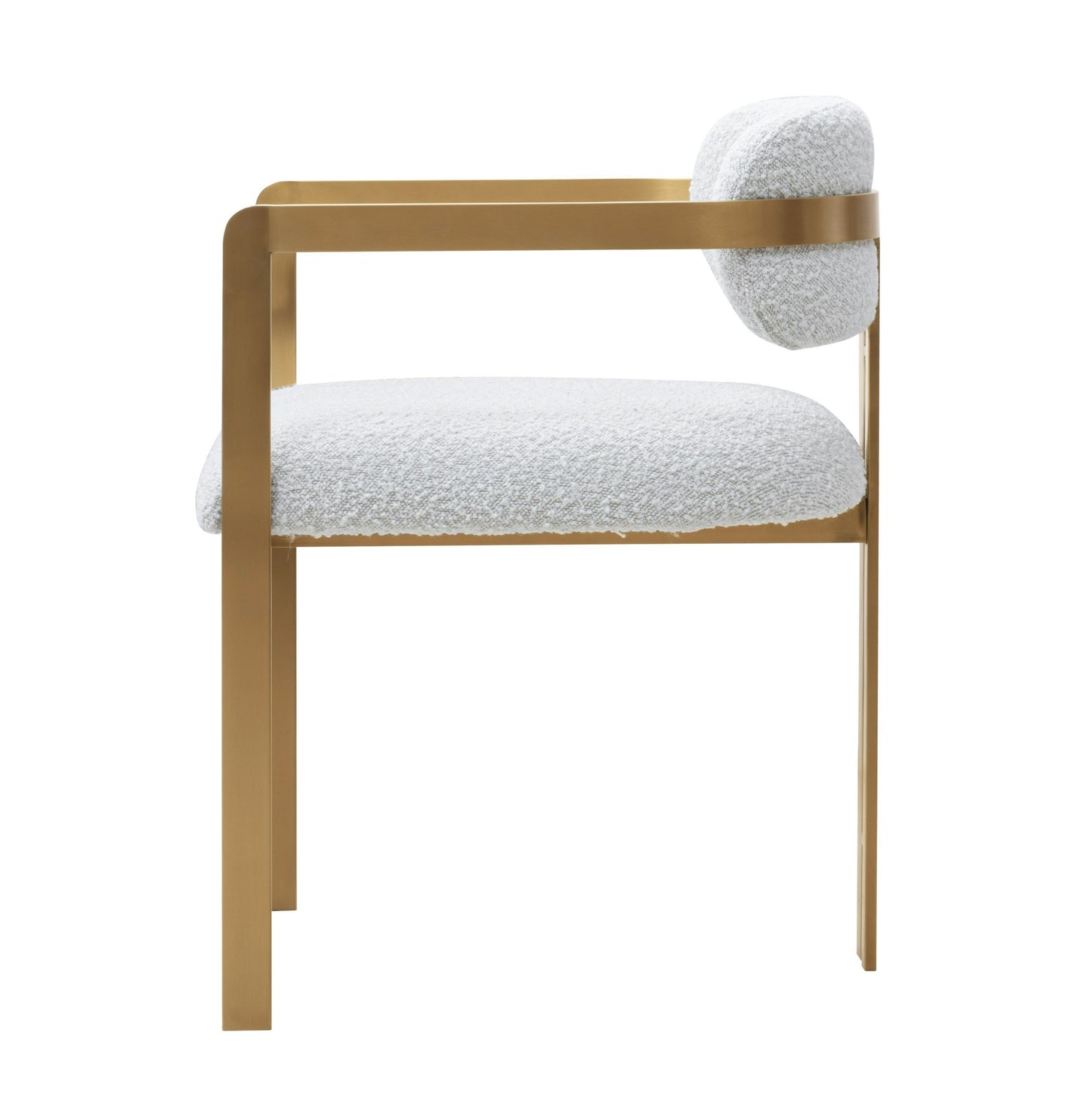 Modrest Feldon Modern White Fabric Gold Dining Chair
