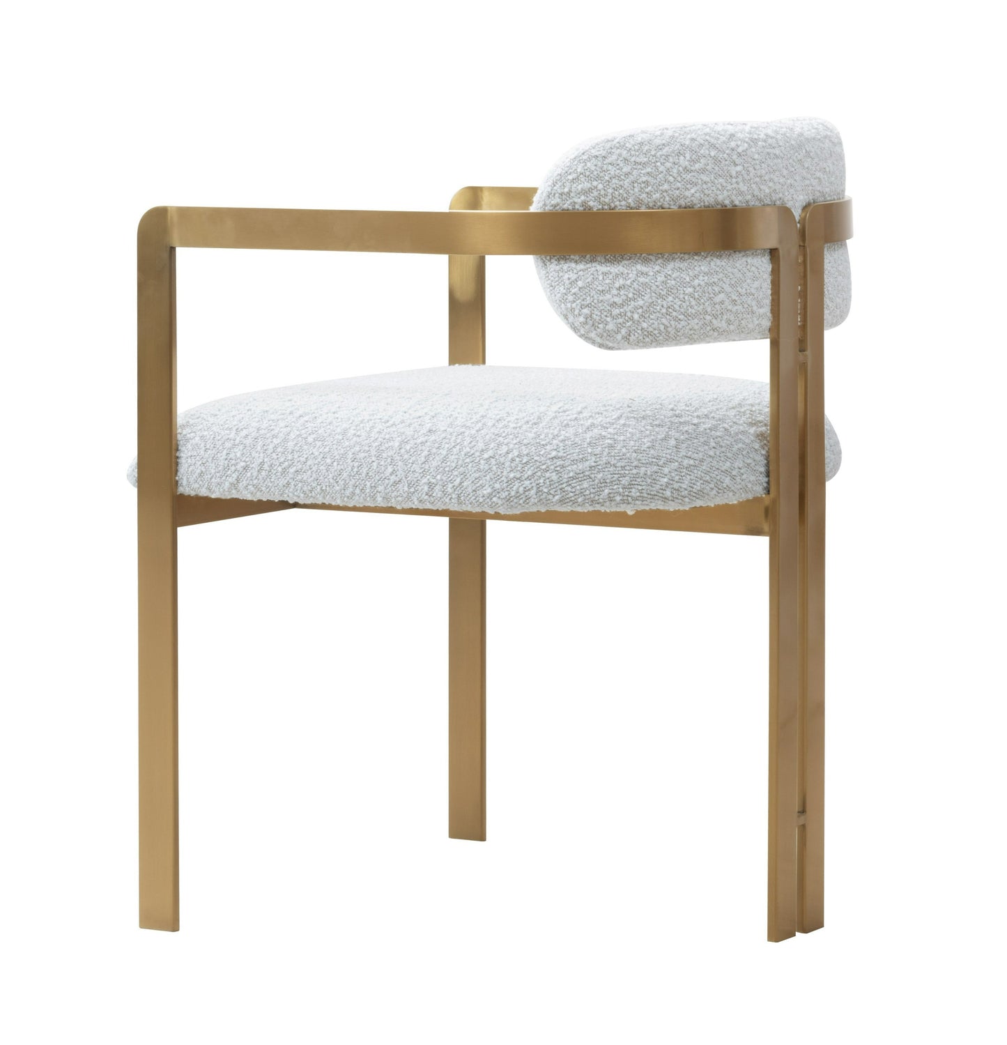 Modrest Feldon Modern White Fabric Gold Dining Chair
