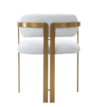 Modrest Feldon Modern White Fabric Gold Dining Chair