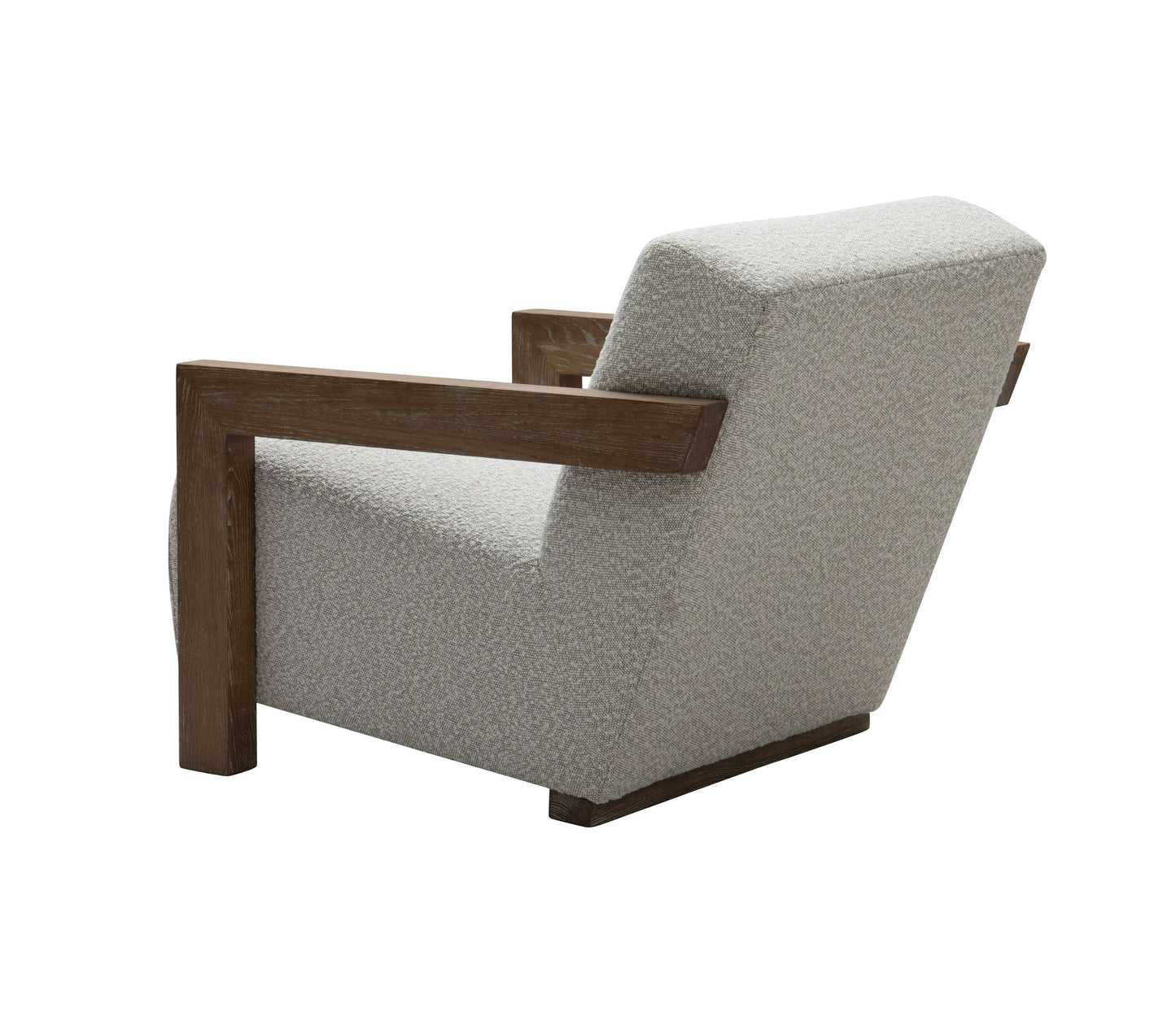 Modrest Rosen Modern Beige Fabric Grey Oak Accent Chair