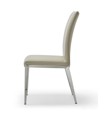 Modrest Taryn Modern Light Grey Stainless Steel Dining Chair