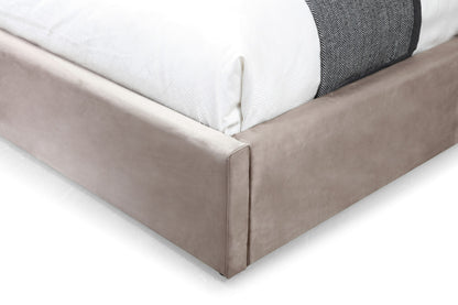 Modrest Roma Modern Taupe Microfiber Upholstered Bed