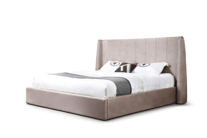 Modrest Roma Modern Taupe Microfiber Upholstered Bed