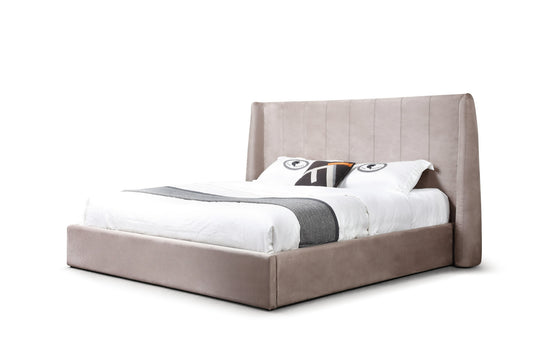Modrest Roma Modern Taupe Microfiber Upholstered Bed