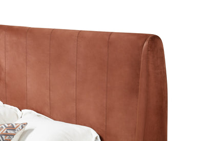 Modrest Roma Modern Burnt Orange Microfiber Upholstered Bed