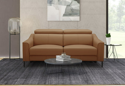 Divani Casa Eden Modern Camel Leather Sofa With 2 Recliners