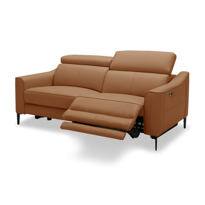 Divani Casa Eden Modern Camel Leather Sofa With 2 Recliners