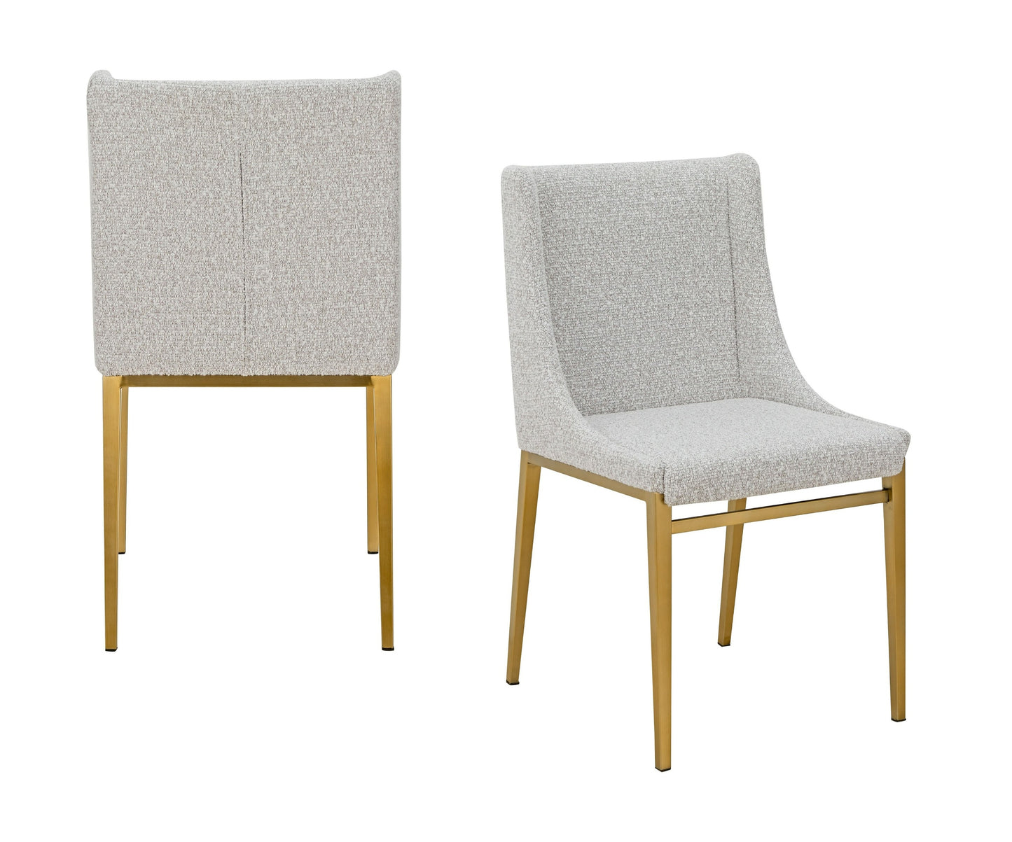 Modrest Mimi Modern Light Grey Fabric Antique Brass Dining Chair