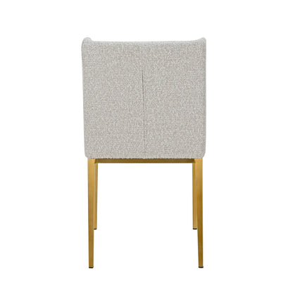 Modrest Mimi Modern Light Grey Fabric Antique Brass Dining Chair