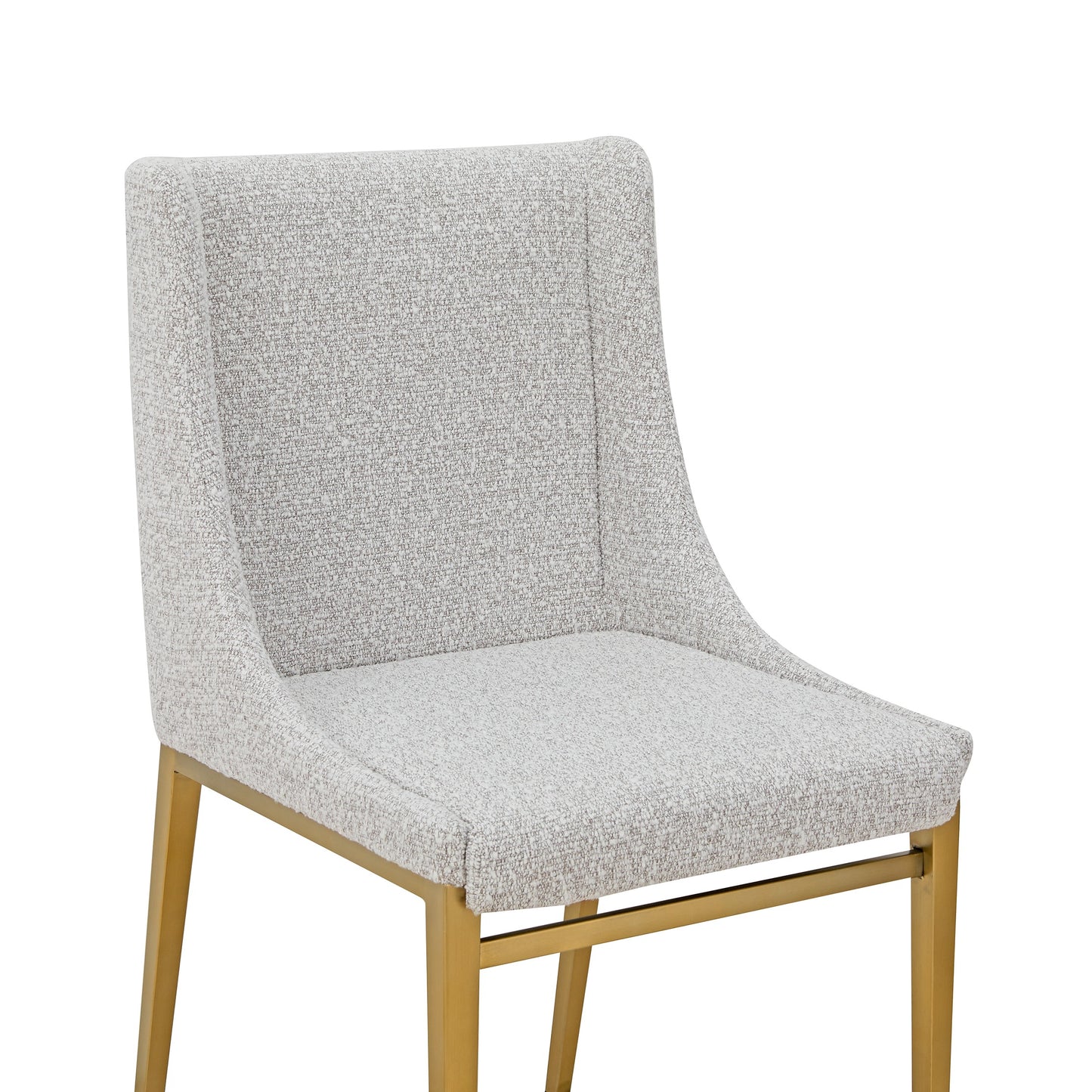 Modrest Mimi Modern Light Grey Fabric Antique Brass Dining Chair