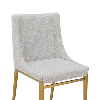 Modrest Mimi Modern Light Grey Fabric Antique Brass Dining Chair