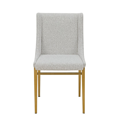 Modrest Mimi Modern Light Grey Fabric Antique Brass Dining Chair