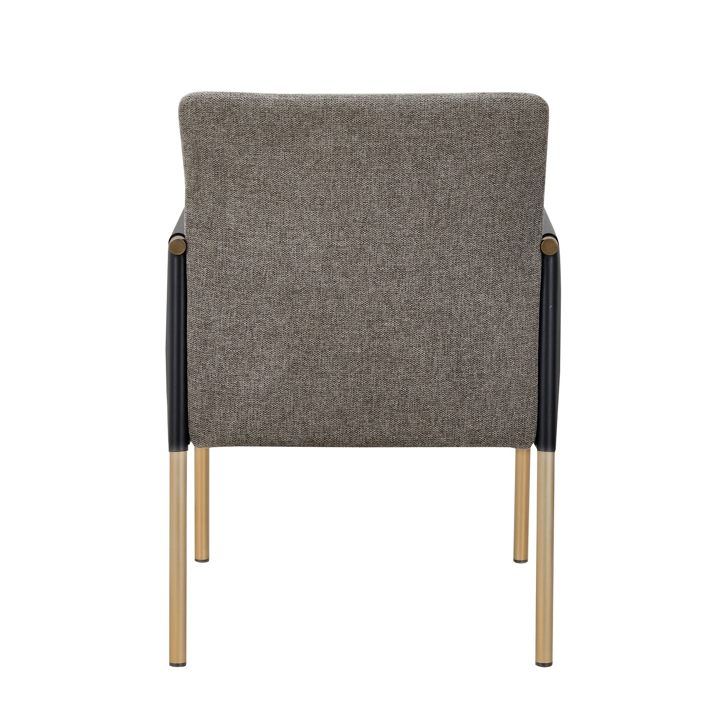 Modrest Engel Modern Dark Grey Vegan Leather Grey Fabric Antique Brass Dining Chair