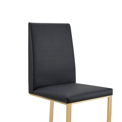 Modrest Frankie Modern Dark Grey Vegan Leather Antique Brass Dining Chair