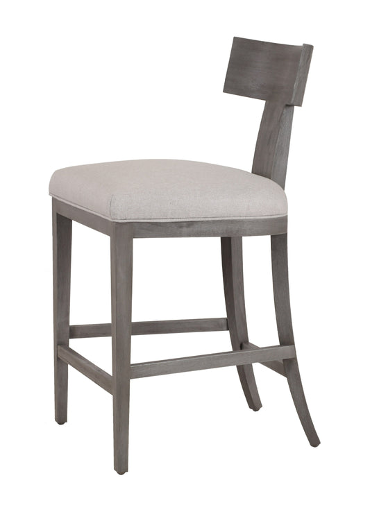Modrest Fabien Mid-Century Modern Beige Linen Grey Wash Counter Chair