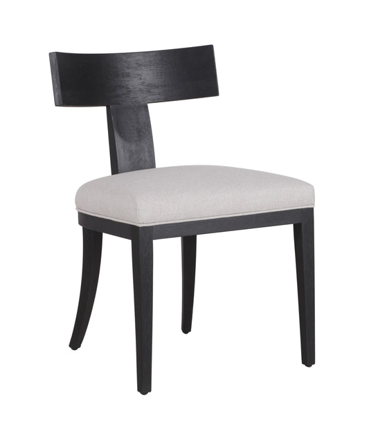Modrest Fabien Mid-Century Modern Beige Linen Black Walnut Dining Chair