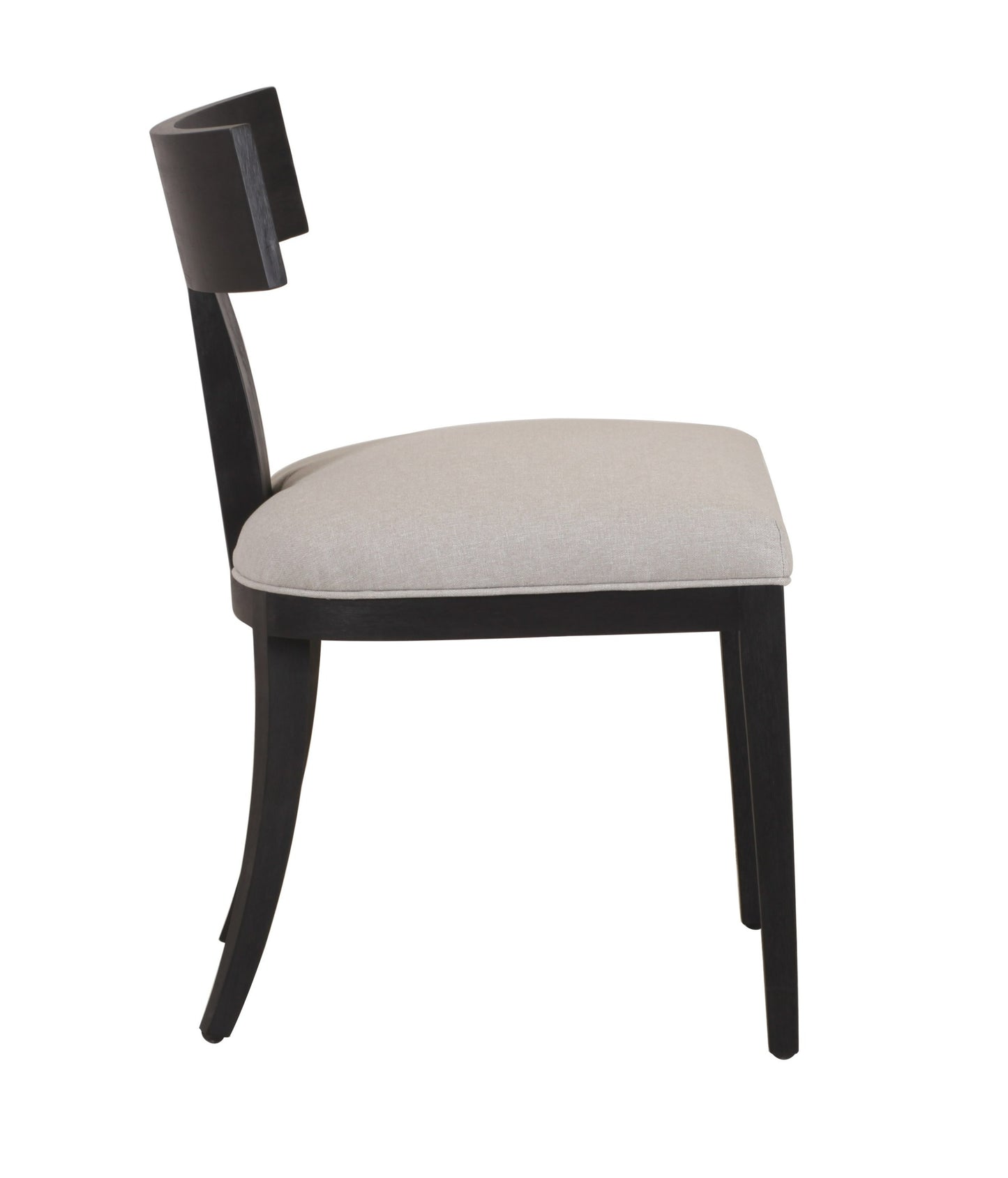 Modrest Fabien Mid-Century Modern Beige Linen Black Walnut Dining Chair