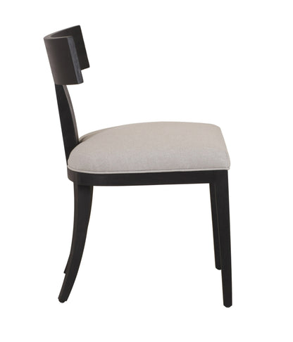 Modrest Fabien Mid-Century Modern Beige Linen Black Walnut Dining Chair