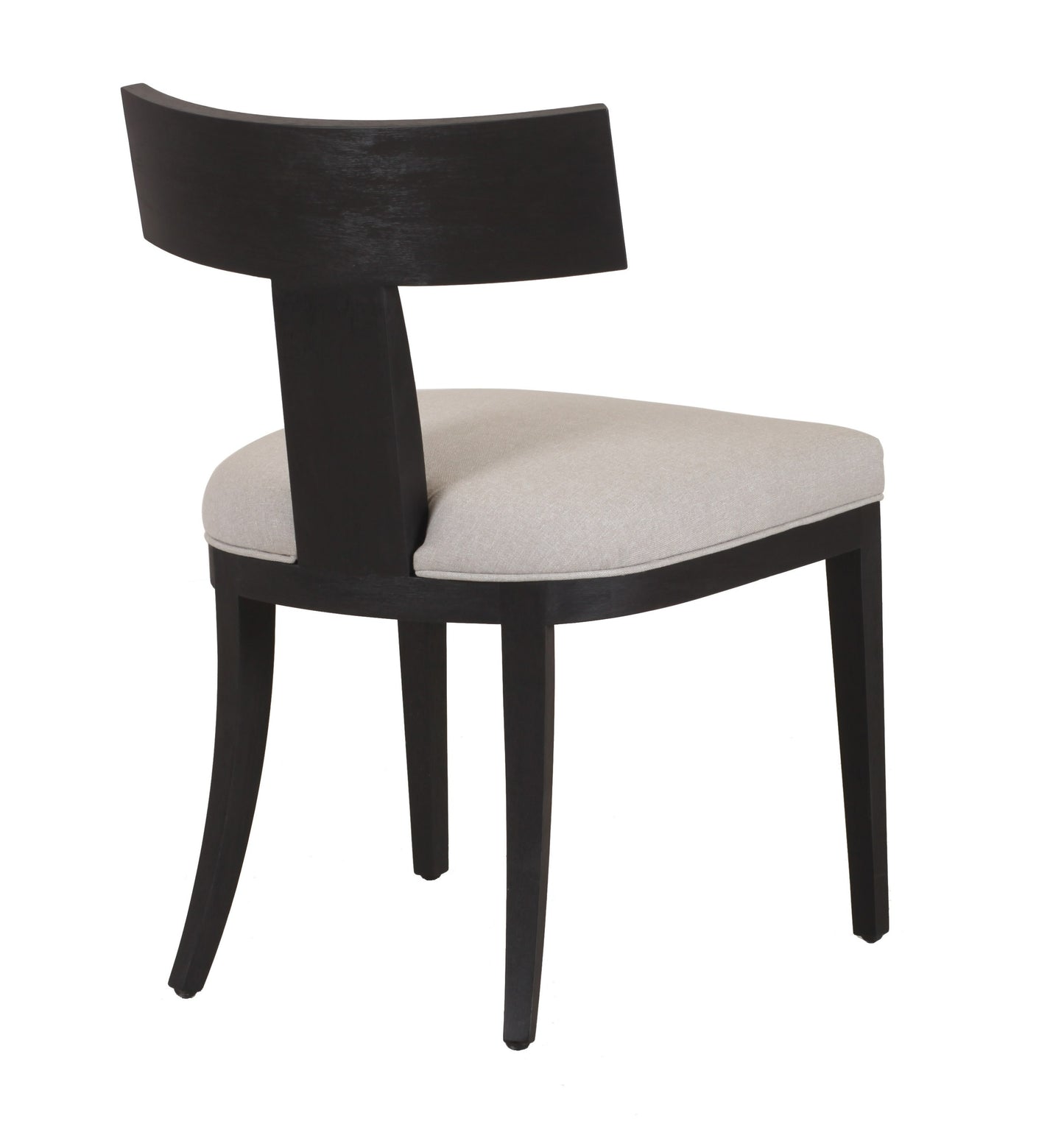 Modrest Fabien Mid-Century Modern Beige Linen Black Walnut Dining Chair