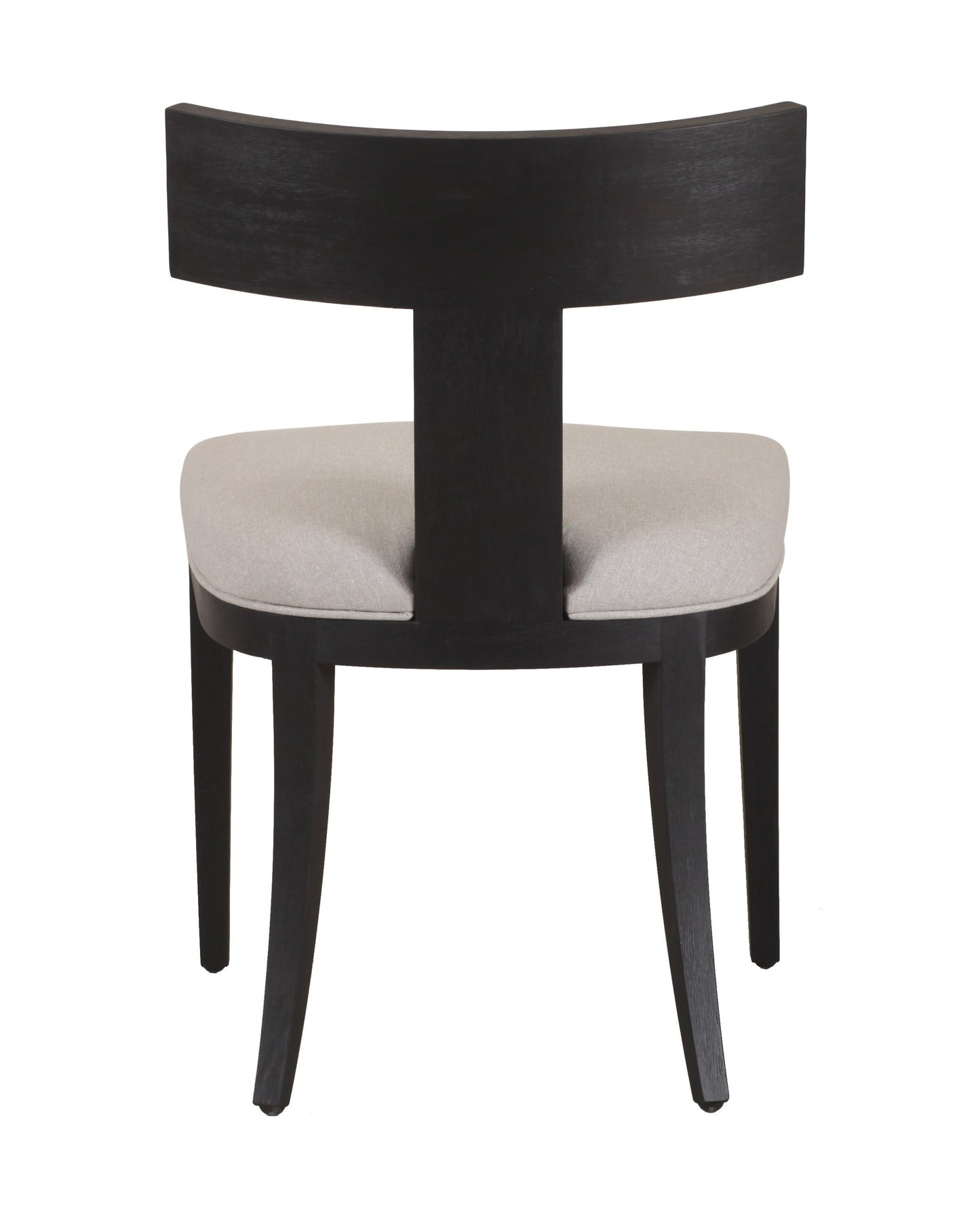 Modrest Fabien Mid-Century Modern Beige Linen Black Walnut Dining Chair