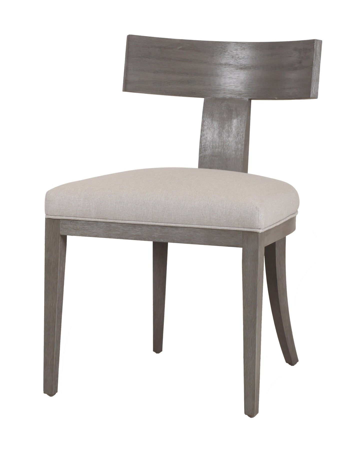 Modrest Fabien Mid-Century Modern Beige Linen Grey Wash Dining Chair
