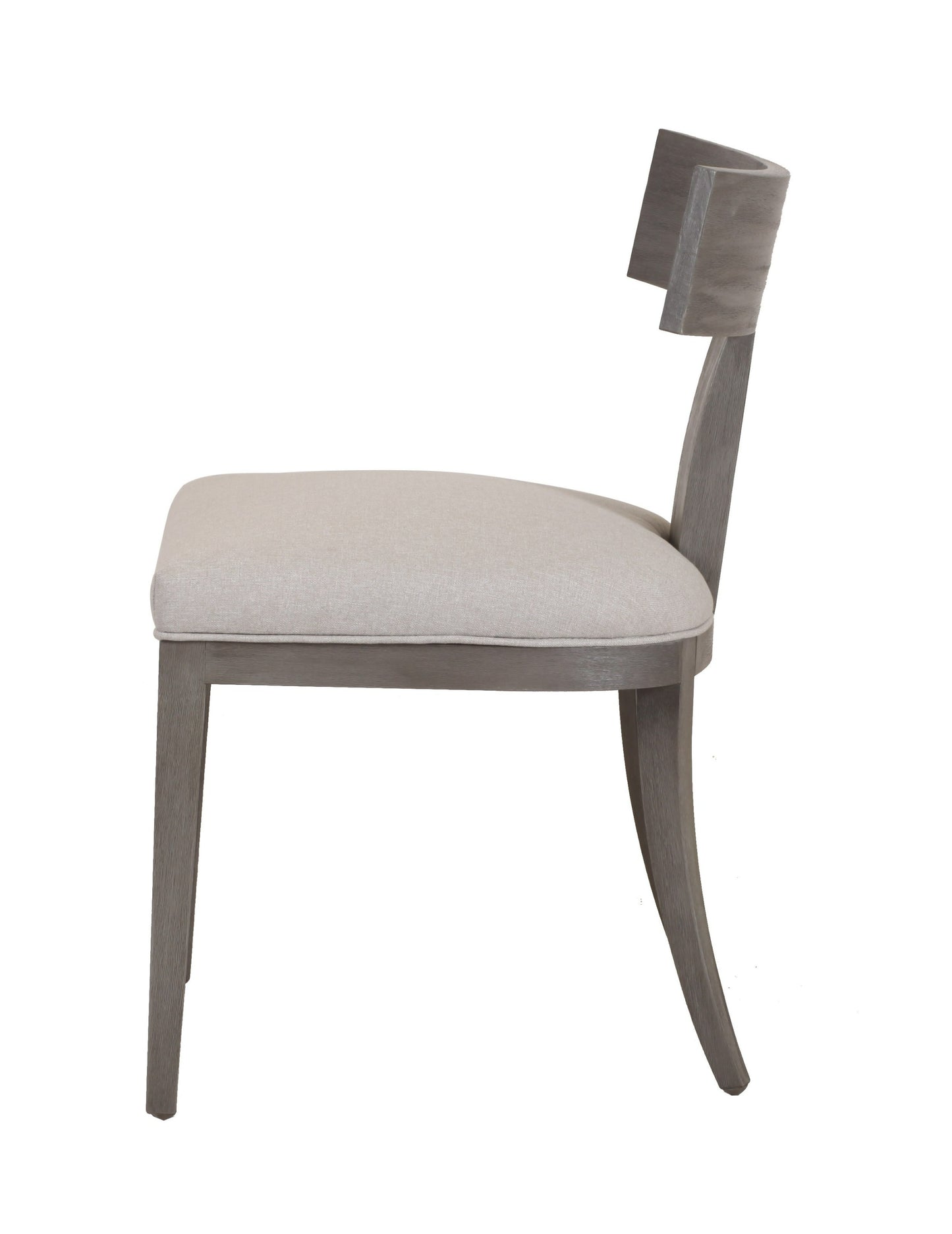 Modrest Fabien Mid-Century Modern Beige Linen Grey Wash Dining Chair