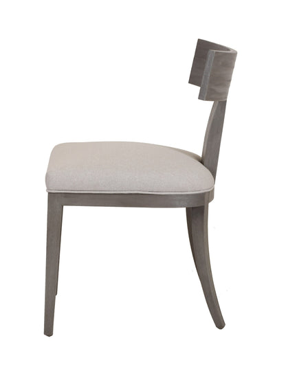 Modrest Fabien Mid-Century Modern Beige Linen Grey Wash Dining Chair