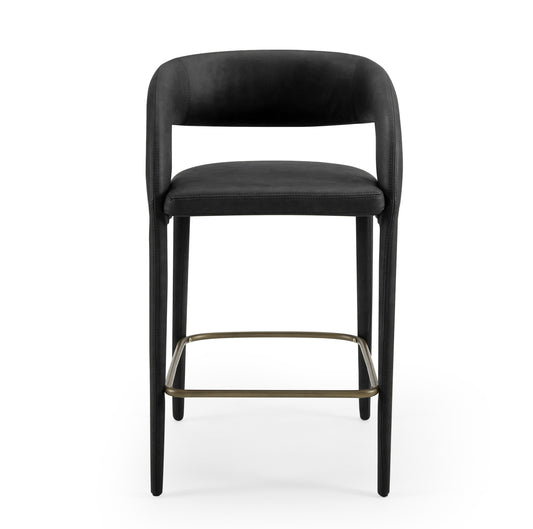 Modrest Faerron Modern Black Leatherette Counter Chair