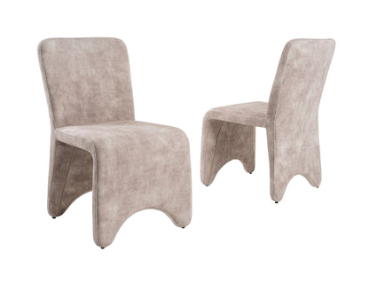 Modrest Ditka Modern Beige Velvet Dining Chair